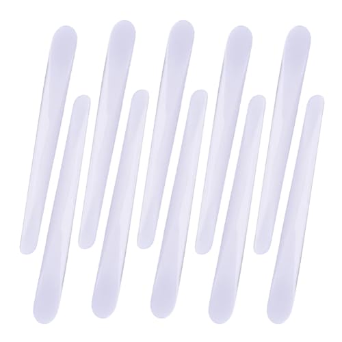 AKOAK 10 Pcs 10.8cm Mask Stick Makeup Spatula DIY Plastic Mask Stirring Spatula Makeup Tool (White)