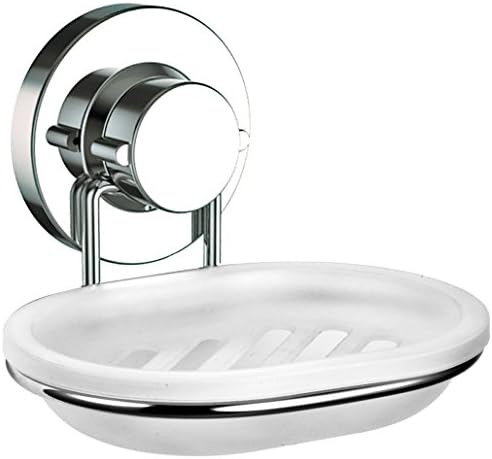 MySweetHome Stainless Steel Rust Proof Soap Dish Holder with Suction Cup, Chrome