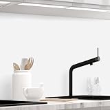 StickerProfis Küchenrückwand Spritzschutz selbstklebend, Matt Optik, Hartfolie, alle Untergründe, 0.5mm Rückwand für Küche, Pure White (Pro) 60 x 220cm