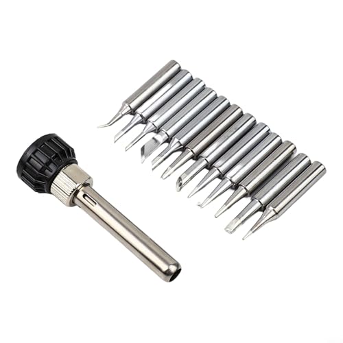 Zilimontt Set di 13 punte per saldatore 900M-T per stazioni di saldatura 907, 933, 926, 937, 928 e C1151 C1152, con adattatore per manico, placcate