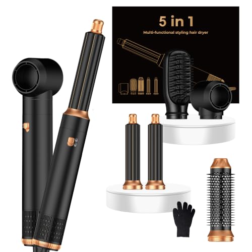 Image of 5 in ONE Blow Dryer Brush, Curling Wand Hair Styling Tools Set, Ionic Hot Air Hair Dryer, Hair Dryer, Left&Right Hair Curlers 100-120V