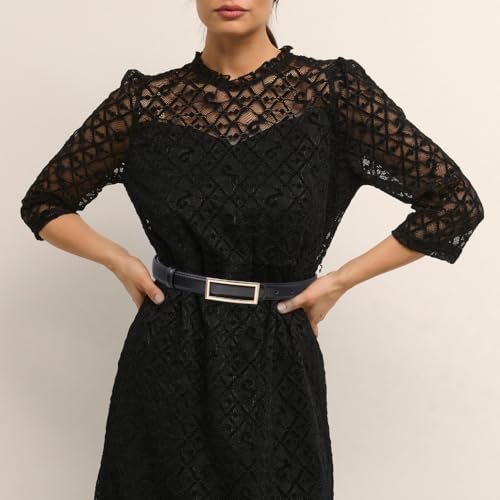 Women PU Leather Belts Skinny Waist Belt for Dresses Jeans Pants3