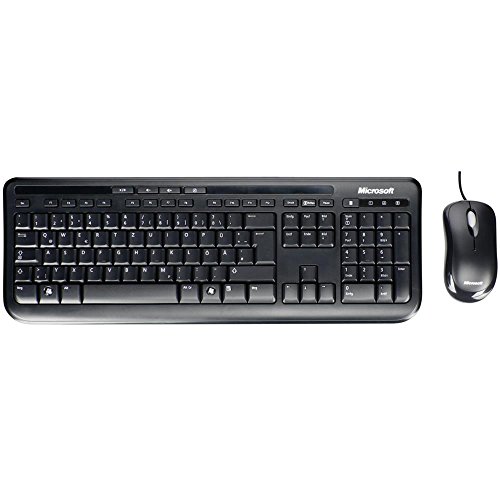 Microsoft Wired Desktop 600 (Set mit Maus und Tastatur, deutsches QWERTZ Tastaturlayout, schwarz, kabelgebunden)