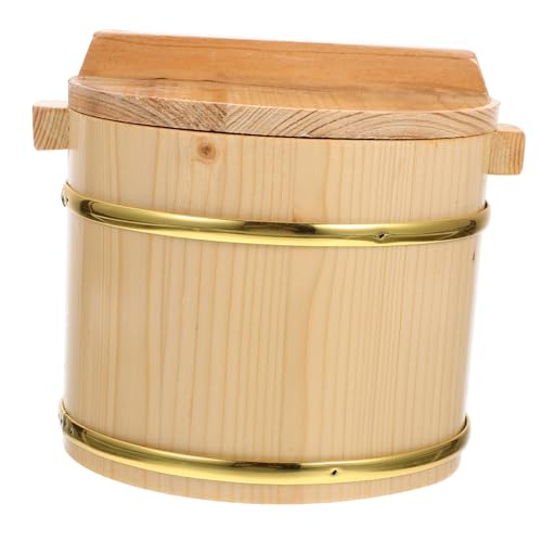 MUCKLILY 1juego Cubos Para Sushi y Arroz Cocido Recipiente De Almacenamiento Tapa Para Mezclar y Organizar La Cocina Color Natural