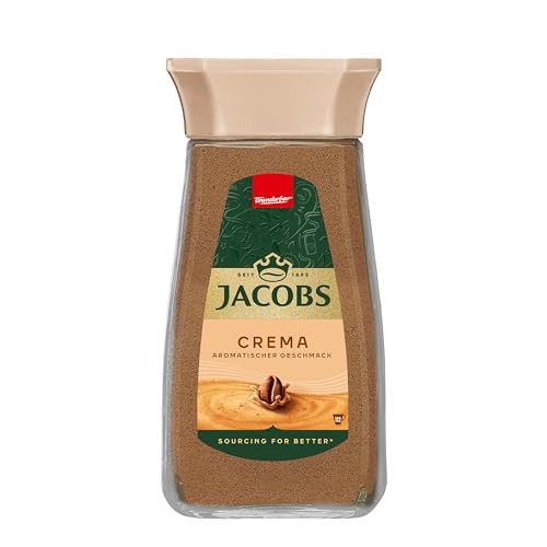 Jacobs Crema löslicher Bohnenkaffee, Instant Kaffee, 200 g im Glas, für 112 Getränke