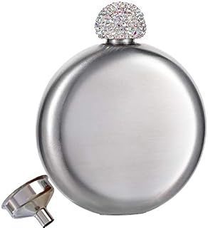 Booze Shot Flask Stainless Steel Party Liquor Flask with Crystal Lid and Funnel
