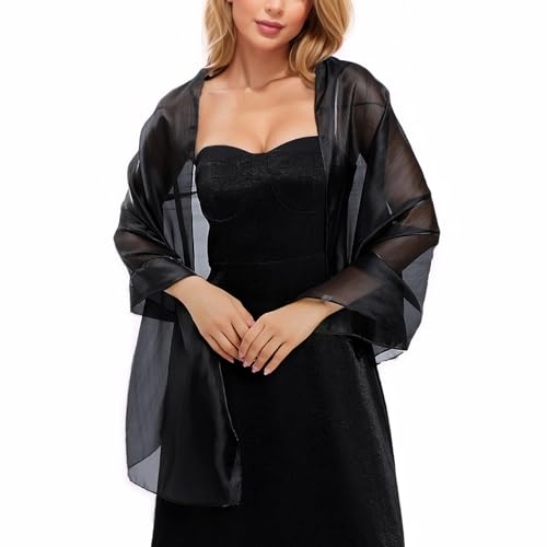 Lamca Ladies Shawls and Wraps for Wedding Evening Dresses Lightweight Sheer Crepe Pashmina UK