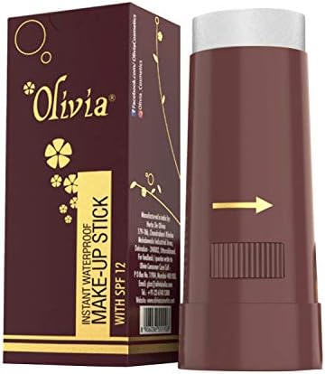 Olivia Instant Waterproof Makeup Stick with SPF 12-007 Pearl White | 3-in-1 Foundation, Concealer & Moisturizer | Sweatproof, Long-Lasting Base Makeup | Evens Skin Tone & Hides Blemishes