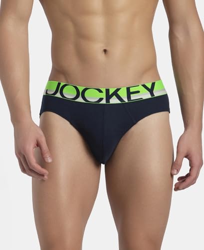 Image of Jockey FP02 Men's Super Combed Cotton Rib Solid Brief with Ultrasoft Waistband (Pack of 2)