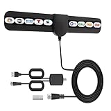 2026 Digital HDTV Antenna Indoor, 360° Reception Amplified TV Antenna Supports 4K 1080P, Portable Easy Installation with 10.5ft Coaxial Cable, Compatible with All Smart TVs Antenna for Local Channels