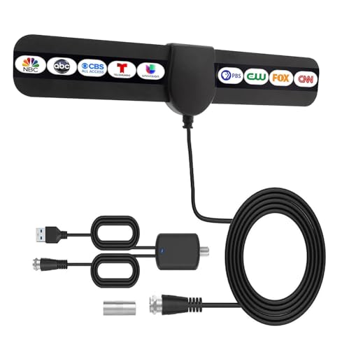 2026 Digital HDTV Antenna Indoor, 360° Reception Amplified TV Antenna Supports 4K 1080P, Portable Easy Installation with 10.5ft Coaxial Cable, Compatible with All Smart TVs Antenna for Local Channels
