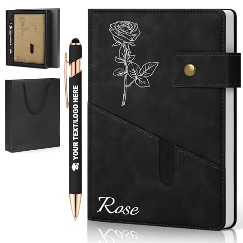 Personalized Notebook Journal Set with Pen & Gift Box Engraved Logo/Text/Image Customized Notebook, Best Gift for Birthday, Christmas, Corporate, Business, College