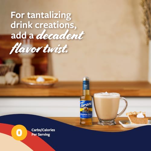 Torani Sugar Free Pumpkin Spice Syrup, Mini Pump Included, 12.7 Fl Oz | Add Sweet, Guilt-Free Flavor to Café-Style Drinks, Coffee Bar Essentials - image 4