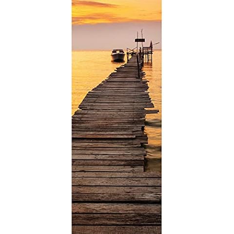 SOOOEC 3D Sunset Door Stickers for Home Cover