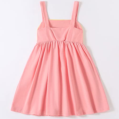 Frogwill Toddler Girls Fifties Summer Dress Pink Rainbow 2-7Y 5T, Pink #TOP5