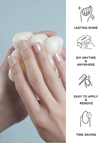 Namico Semi Cured Gel Nail Strips,20 Pcs Gel Nail Stickers, Glaze Gel Nail Strips, Easy To Use Long Lasting Salon Quality Nail Wraps, Includes Prep Pads, Nail File & Wood Stick (Aurora) #TOP1