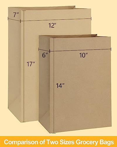 Bagdream BDLGROCERYB 52Lb 10X6X14 Kraft Brown Paper Grocery Bags 100Pcs Bulk thumb #2