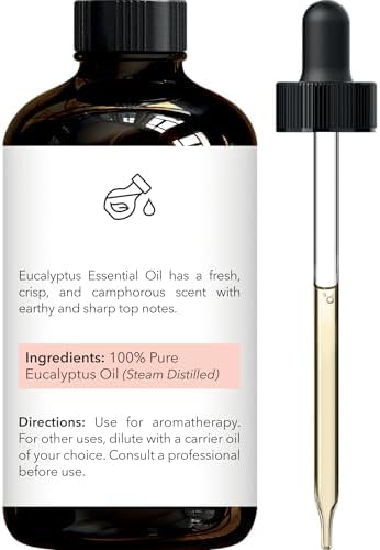 Brooklyn Botany Eucalyptus Essential Oil - Huge 118 ml - 100% Pure and Natural - Premium Grade with Dropper - for Aromatherapy and Diffuser - 1