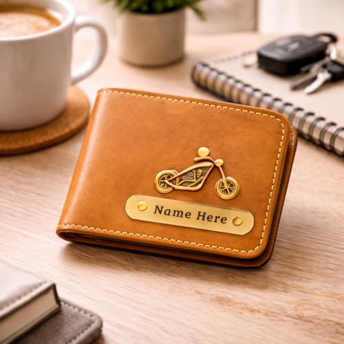 Image of SCPmarts Premium Personalized Wallet for Men with Name & Charm - Stylish Personalized Wallet with Multiple Card Slots & Durable Finish - Ideal Gift for Birthday, Anniversary (Tan Brown)