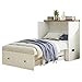 LUXOAK Twin Murphy Bed with Built-in Charging Station and Storage Drawer, Farmhouse Foldable Cabinet Bed for Guest Room, Apartment or Home Office, White