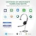 Yealink UH34 Wired Headset with Mic, 3.5mm Mono Headphones Noise Canceling Microphones,Teams Certified Work Office Headset for Computer PC Mac Laptop Tablet Smartphone
