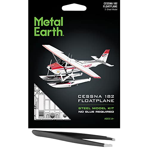 Cessna 182 Floatplane Metal Earth maqueta aérea decorativa para salón con pinzas