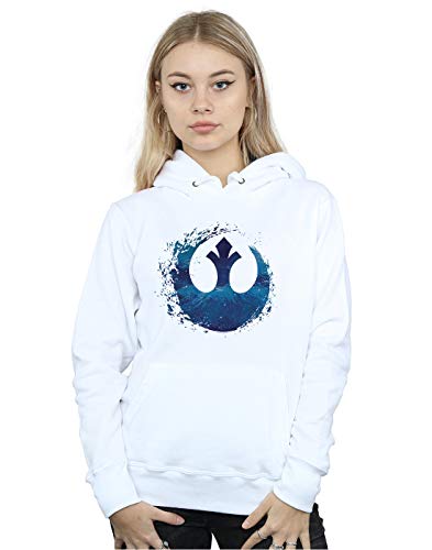 Image of Absolute Cult Star Wars The Rise Of Skywalker Resistance Symbol Wave Women's Hoodie White X-Large