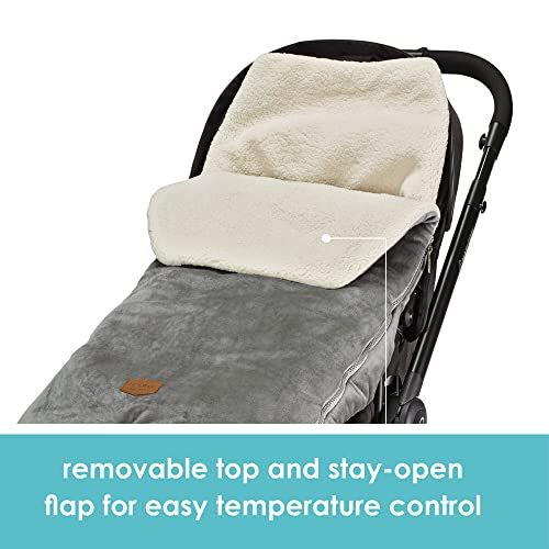 Image of JJ Cole Bundle Me Winter Toddler Car Seat Cover and Bunting Bag - Original - Weather Resistant Baby Carrier and Stroller Cover - Stroller Accessories and Winter Baby Essentials - Graphite Gray
