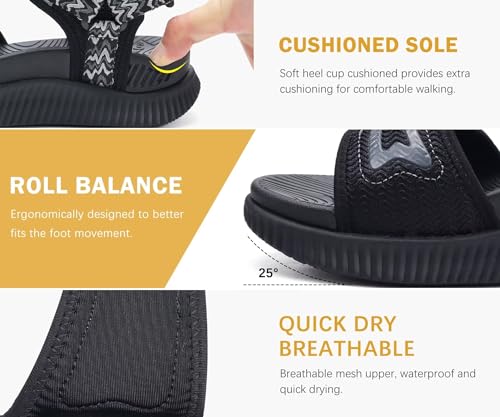 Image of KuaiLu Womens Orthopedic Recovery Walking Arch Support Sandals Cushion Foam | Ladies Sport Thick Athletic Outdoor Hiking Water Sandles Adjustable Strap Sandals with Comfortable Plantar Fasciitis