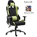 Produktbild Delman Racing Bürostuhl Schreibtischstuhl Gaming Chair Drehstuhl Computerstuhl Stoff Bezug mit Kissen einstellbaren Armlehnen Ergonomisch höhenverstellbar 02-0020 (Schwarz-Grün)