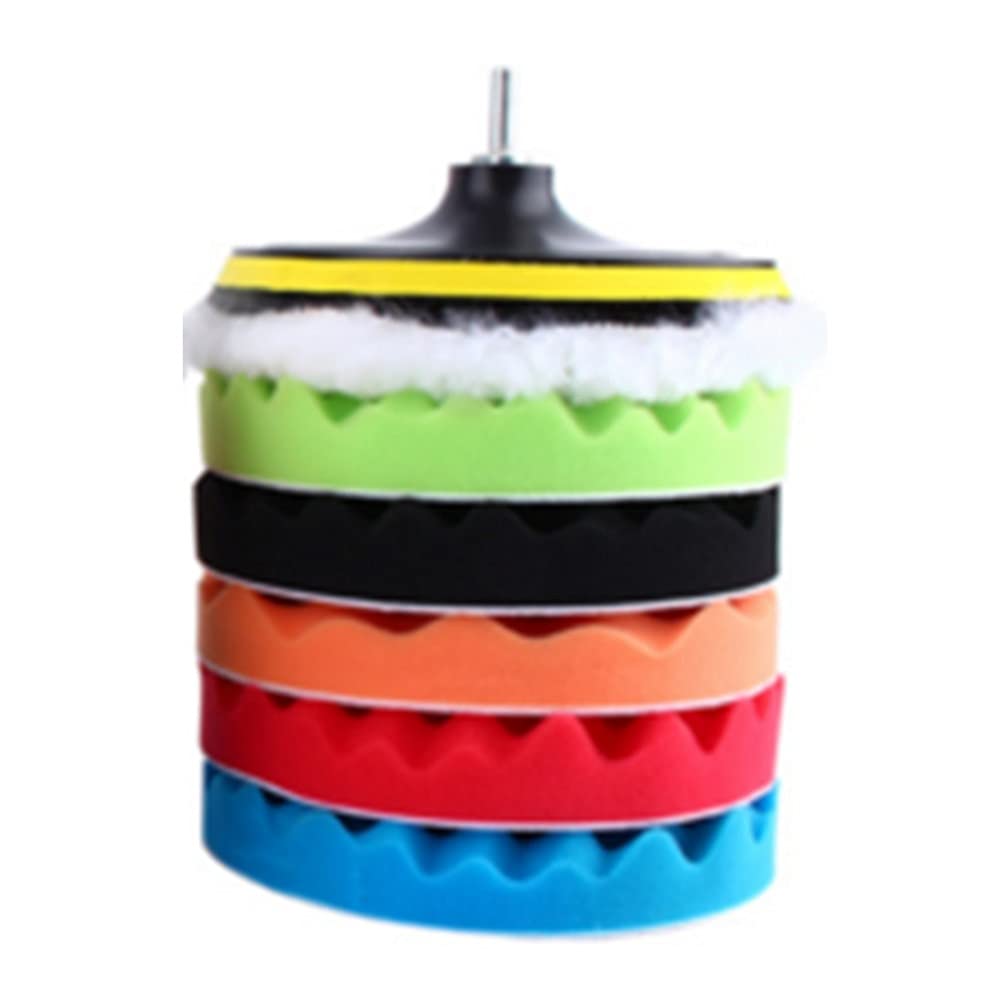 Ensemble de cire de 8 pièces outils de polissage automobile disque de polissage de voiture éponge tampon de roue de polissage 3/4/5/6/7 pouces, 7 pouces