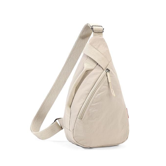 Priyana Lightweight Nylon Sling Backpack for Women & Men, Adjustable Shoulder Strap Crossbody Chest Bag with Smooth Zipper, Anti-Wrinkle Wear-Resistant Casual Travel