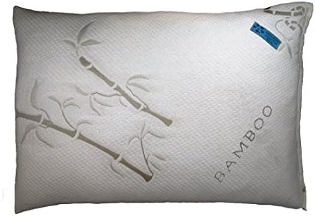 Five Diamond Collection Washable Bamboo Covered Shredded Memory Foam Queen Pillow, Made in USA