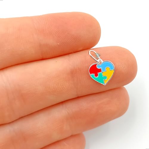 PINGENTE AUTISMO CORAÇÃO QUEBRA CABEÇA - PRATA 925 - JROMERO ARTIGOS® COR:PRATA