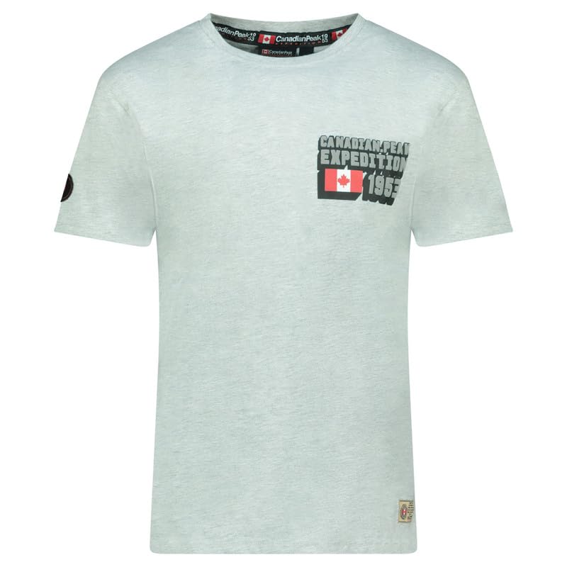 T-Shirt Homme Coton Impression Avant Drapeau Canadian Peak