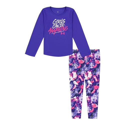 Image of Under Armour Girls' 2-piece Long Sleeve Tee and Leggings Set, Soft & Comfortable