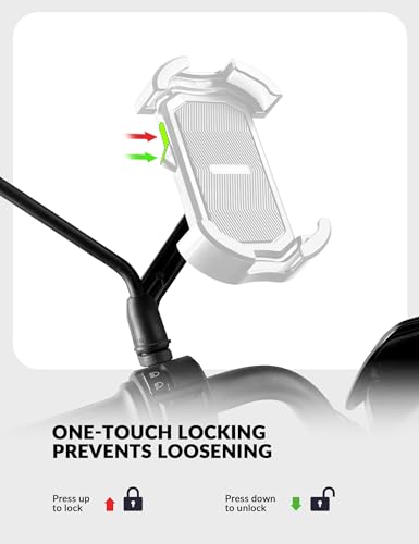 Image of ROCKBROS Motorcycle Phone Mount, Motorcycle Phones Holder with Security Lock, Shockproof Phone Holder for Motorcycles, Adjustable Motorcycles Phone Holder Mount, Suitable for 4.7 inch-6.8 inch Phone