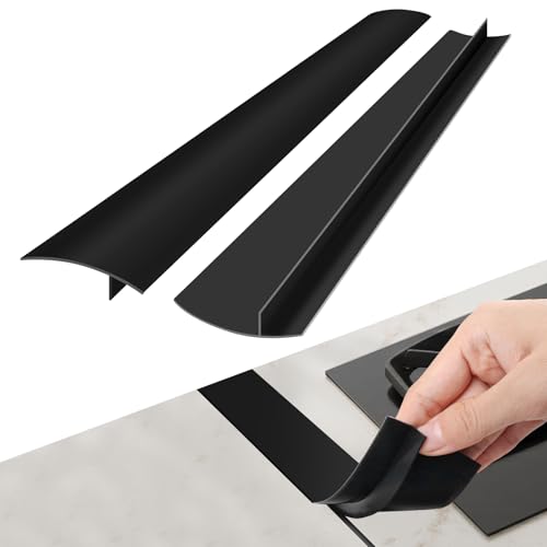 3 Pcs 25Inch Silicone Stove Gap Covers Heat Resistant Oven Gap Filler Strip for Kitchen Countertop Non Slip Stove Gap Fillers Prevent Gunk from Seeping Into the GapBlack