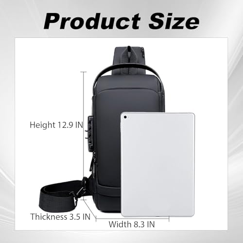Sacoche crossbody imperméable homme avec port de charge USB