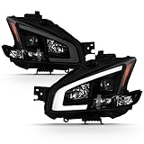 ACANII - For 2009-2014 Nissan Maxima Black Smoked LED Tube Style Projector Headlights Headlamps Driver+Passenger Side