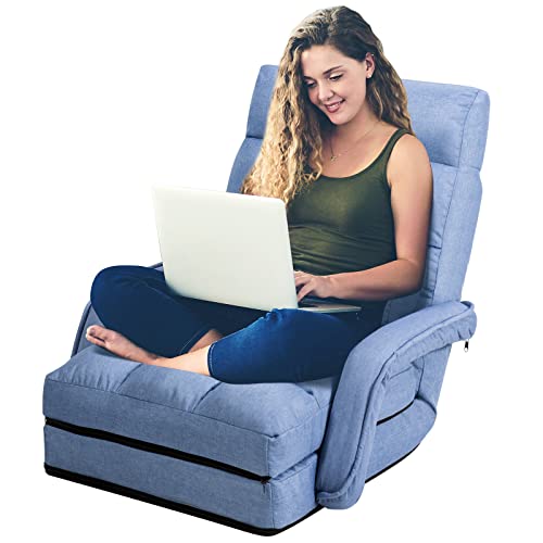 COSTWAY Fauteuil Convertible, Fauteuil Convertible 1 Place avec Oreiller, Rembourré avec Eponge...