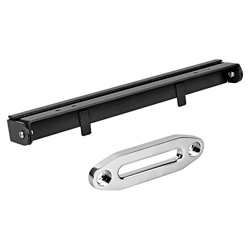 6'' Universal High-Grade Aluminum Silver Hawse Fairlead 3500lbs - 5500lbs and Flip-Up Hawse Fairlead Mounted License Plate Holder Mounting Screw Kit Car Truck 4x4