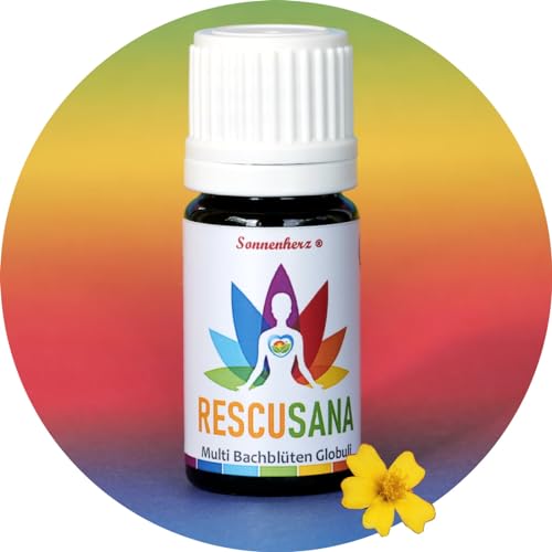 5 Bachblüten + Sonne AKUT SORGEN SEELE KRISEN Globuli. Klassische Rezeptur. RescuSana Lebens-UrEnergie nach Dr. Edward Bach