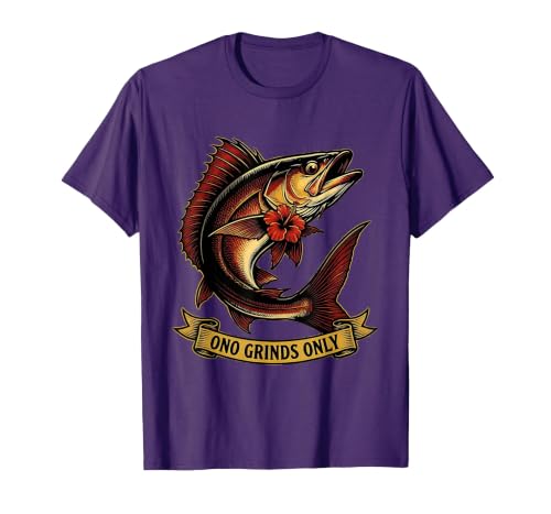 Ono Grinds Only Hawaiian Food Culture Design T-Shirt, Men, Purple, XX-Large