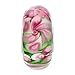LovelyJewelry Sterling Silver Leaf Pink Flower Murao Glass Charms Beads For Bracelet