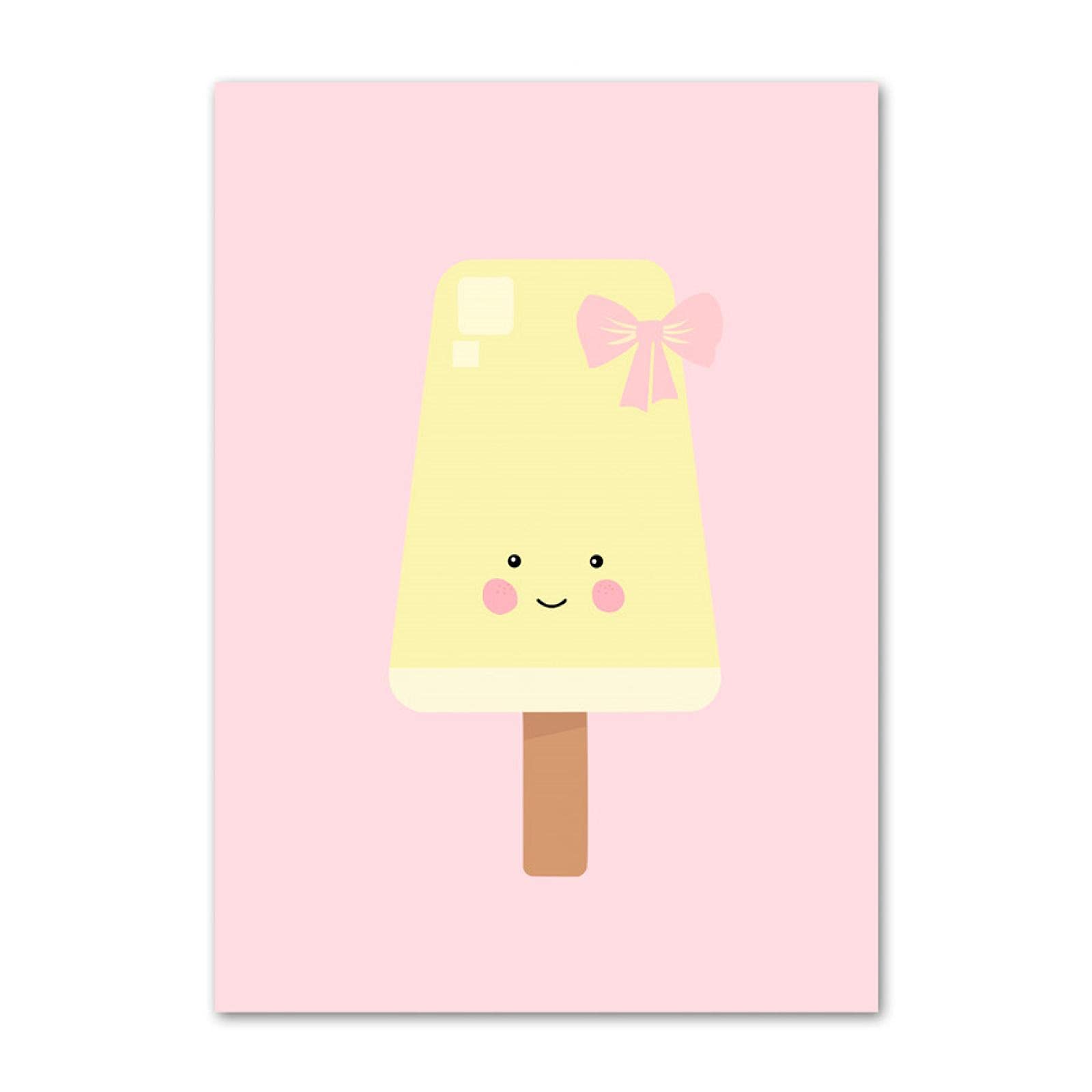 Yooyu Impresiones Lienzo Fruta Manzana Pera Mango Helado Carteles Pintura HD Arte de la Pared del Cuarto de niños Imágenes Habitación de los niños Decoración del hogar 40x50cmx3 Marco Interno