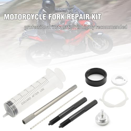 Image of Saihisday Universal Motorcycle Fork Service Tool Kit, Fork Maintenance Tool Set Fork Oil Level Tool, Fork Spring Compressor and Damper Rod Bleed Tool