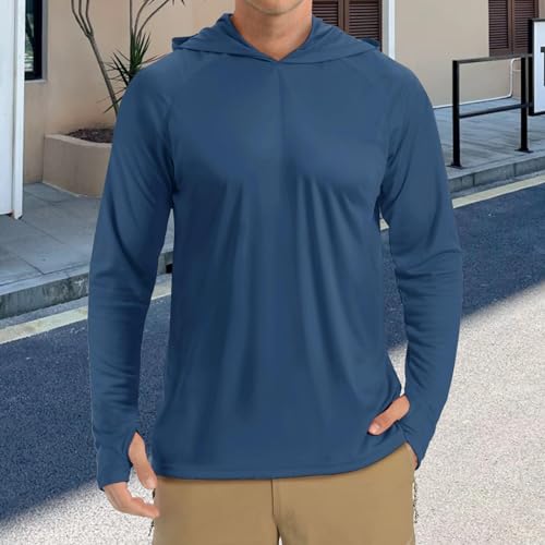 Men's Lightweight Pullover Hoodie Sun Protection T Shirts Rash Guards Long Sleeve Athletic Fishing Shirts for Outdoor2
