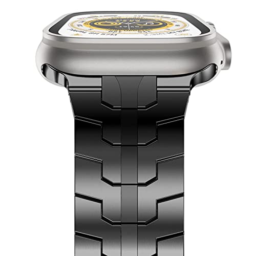 Chanchy Stainless Steel Band For Apple Watch Ultra Band 49Mm 45Mm 44Mm 42Mm 38Mm 40Mm 41Mm, Metal Strap With Folding Clasp For Apple Watch Series 8 7 6 5 4 3 2 1 Se Men (Black) #TOP1