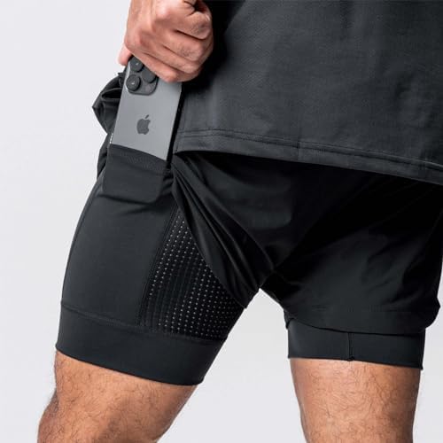 Muscle Killer Men's 2 in 1 Running Shorts Quick Dry Gym Athletic Shorts with Liner Workout Short for Men with Pockets — view 2